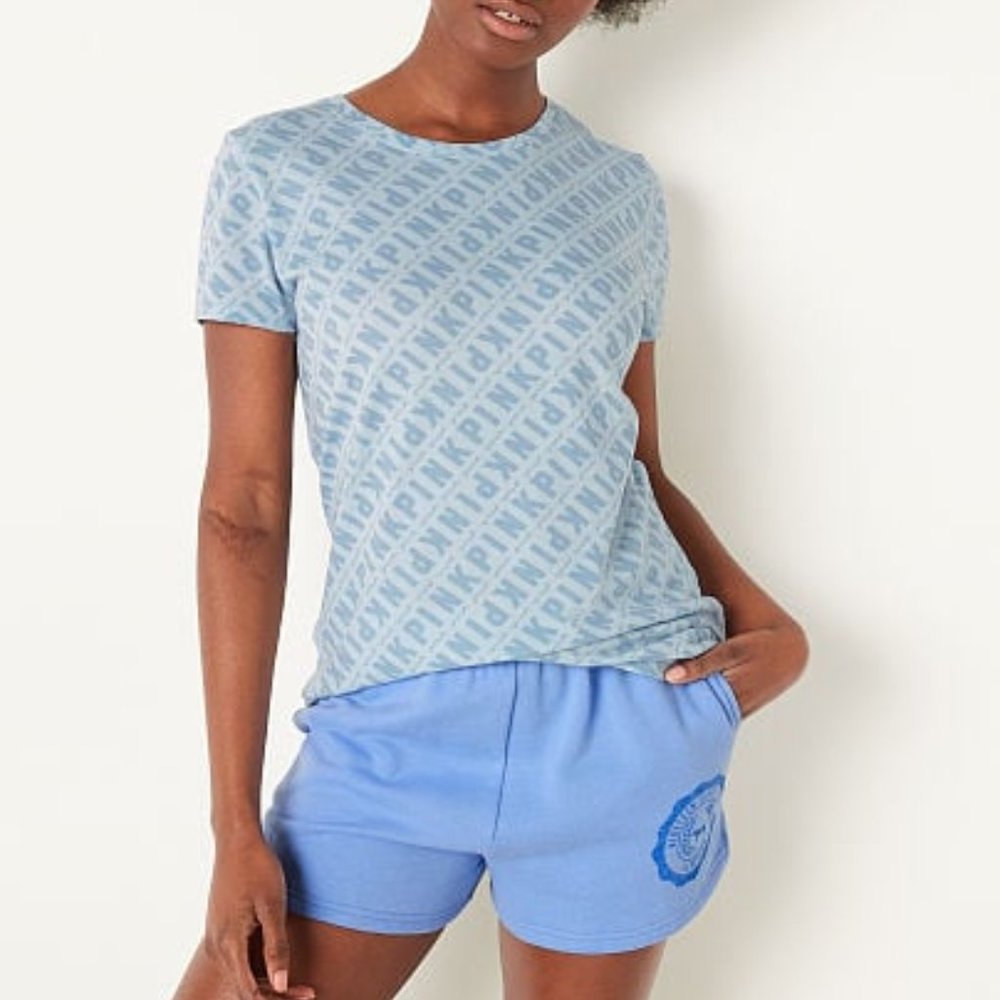 New VS PINK Logo Short Sleeve Perfect T-Shirt